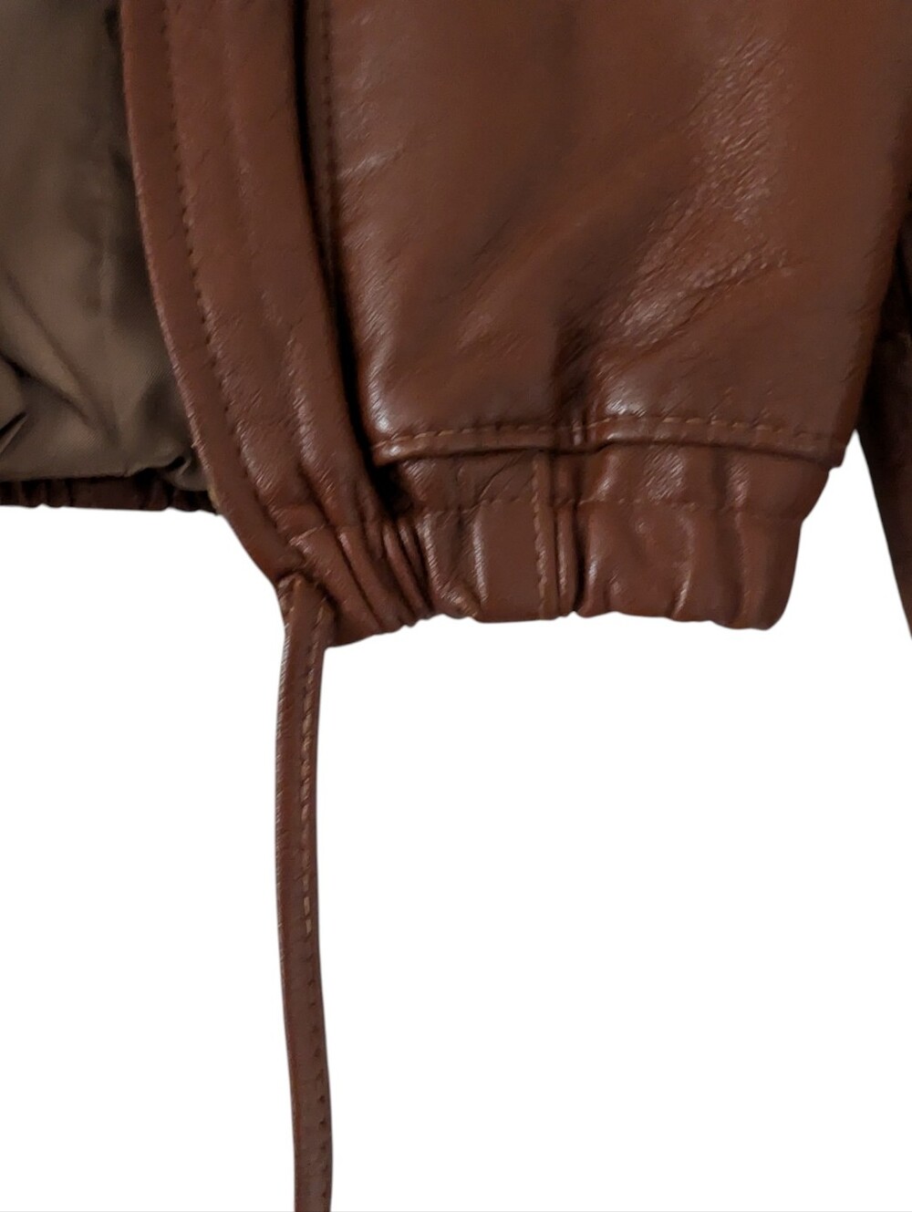 Vintage 70s Mexican Leather Hooded Bomber Jacket Size 7/8 Jrs/Womens XXS/Kids L - Picture 13 of 16